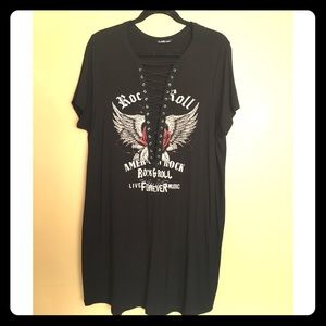 Charlotte Russe Laced Up T-Shirt Dress